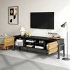 TV-Schrank 175 x 39,5 x 53 cm aus Spanplatte, mit 2 Türen, offenen Fächern und verstellbaren Einlegeböden Bild 4