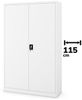 Büroschrank C001II Aktenschrank XXL Metallschrank Flügeltüren Stahlblech Pulverbeschichtung 185 x 115 x 40 cm (weiß/weiß) Bild 2
