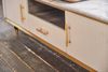 KAWOLA Lowboard MARIA TV-Bank Marmorplatte Kunstleder weiß 45 x 40 x 200 cm Bild 5