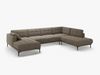 Micadoni Panorama Ecksofa Bemy 7-Sitzer Rechts Samt Grau Braun Bild 2