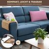 eluno Armlehnen Sofatablett mit rutschfester Korkablage, für Snacks, Handy, Bambus, ca. 47 x 1 x 34 cm (B/H/T) Bild 3