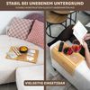 eluno Armlehnen Sofatablett mit rutschfester Korkablage, für Snacks, Handy, Bambus, ca. 47 x 1 x 34 cm (B/H/T) Bild 4