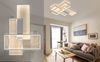 ZMH Deckenlampe LED Dimmbar Deckenleuchte: 65CM Weiß Wohnzimmerlampe 65W Modern Schlafzimmerlampe Geometrisch Küchenlampe Design Bürolampe mit Fernbedienung für Wohnzimmer Schlafzimmer Küche Büro Bild 3
