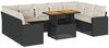 vidaXL 10-tlg. Garten-Sofagarnitur mit Kissen Schwarz Poly Rattan 3327080 Bild 2
