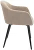 Vente-unique - Stuhl 2er-Set mit Armlehnen - Samt-Optik & Metall - Beige - BIBO Bild 5