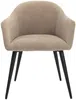 Vente-unique - Stuhl 2er-Set mit Armlehnen - Samt-Optik & Metall - Beige - BIBO Bild 3