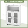 Badezimmerschrank freistehender Bodenschrank mit 2 Türen & 3-stufig verstellbarem Regal Weiß Bild 2