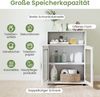 Badezimmerschrank freistehender Bodenschrank mit 2 Türen & 3-stufig verstellbarem Regal Weiß Bild 3