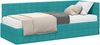 vidaXL Eckbettgestell mit Matratze mit Kopfteil 2 pcs Türkis Samt 3393926 Bild 2