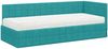 vidaXL Eckbettgestell mit Matratze mit Kopfteil 2 pcs Türkis Samt 3393926 Bild 4