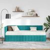 vidaXL Eckbettgestell mit Matratze mit Kopfteil 2 pcs Türkis Samt 3393926 Bild 3