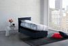 Dmora Acuila Einzelbett, Bettkasten mit Stoffbezug, 100 % Made in Italy, seitliche Öffnung, geeignet für Matratze 80 x 190 cm, Blau Bild 4