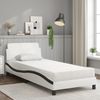 vidaXL Bett mit Matratze "Dover" Weiß und Schwarz 90x200 cm Kunstleder 3208343 Bild 3