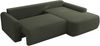 Ecksofa, L-förmiges, lose Kissen, DL-Schlaffunktion, (H 100 x T 187 x B 273 cm) - CUBO L - Boucle Grün - rechte Seite Bild 5