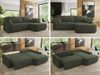 Ecksofa, L-förmiges, lose Kissen, DL-Schlaffunktion, (H 100 x T 187 x B 273 cm) - CUBO L - Boucle Grün - rechte Seite Bild 2