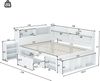 Bett 140x190 cm mit Stauraum und Lattenrost, Weiß, Matratze nicht enthalten Bild 5