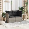 vidaXL Gartensofa 2-Sitzer mit Kissen Grau Poly Rattan 366114 Bild 3