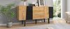 Sideboard aus Spanplatte mit 2 Schubladen & 4 Türen, 140x40x70 cm, Eichefarben Bild 2