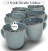 PURE LIVING INTERIOR DESIGN Geschirr-Set Steingut Kaffeetassen 6 Personen Rustic TESTSIEGER, Hochwertiges Landh (6-tlg), 6 Personen, Steingut, Authentischer Landhausstil, Reaktive Glasur – jedes Stück ein Unikat,… Bild 3