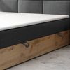 M-Punkt24 Boxspringbett Stockholm (Webstoff Grau, 180 x 200 cm), Eiche Holz, mit Bettkasten, mit Topper Bild 3