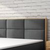 M-Punkt24 Boxspringbett Stockholm (Webstoff Grau, 180 x 200 cm), Eiche Holz, mit Bettkasten, mit Topper Bild 2
