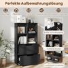 4-Würfel Bücherregal mit 2 Schubladen 130 cm 5-stufiges freistehendes Regal Schwarz Bild 5