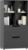 4-Würfel Bücherregal mit 2 Schubladen 130 cm 5-stufiges freistehendes Regal Schwarz Bild 4