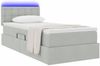 vidaXL LED-Speicherbett mit Matratze Hellgrau 100 x 200 cm Samt 3371493 Bild 3