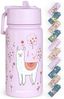BEARFOOT Trinkflasche Thermo Kinder Trinkflasche Edelstahl - Lama lila, Thermosflasche, auslaufsicher, Edelstahl, Kinderflasche, BPA-frei Bild 2