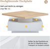Couchtisch 70x70x36 cm mit 360° drehbarer Tischplatte – moderner Beistelltisch in Weiß und Walnuss Bild 5