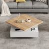 Couchtisch 70x70x36 cm mit 360° drehbarer Tischplatte – moderner Beistelltisch in Weiß und Walnuss Bild 4