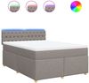 vidaXL Boxspringbett mit Matratze Taupe 160x200 cm Stoff 3289042 Bild 2