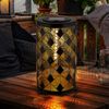 LED Solarleuchte, Gold Schwarz, Feuer-Effekt, Laterne, H 32,5 cm Bild 3