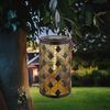 LED Solarleuchte, Gold Schwarz, Feuer-Effekt, Laterne, H 32,5 cm Bild 4