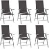 vidaXL 7-tlg. Garten-Essgruppe Aluminium Silbern und Schwarz 3070636 Bild 2