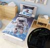 Carpe Sonno Kinderbettwäsche 135x200 +10 SPIELE +KINDERBUCH Baumwoll Bettwäsche Kind Jungen Mädchen, Renforcé, 2 teilig, Coole Bett Set Astronaut Weltall Waltraum Raumfahrt Bild 2