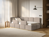 Selsey 'Cloudy' Kinderbett 120x200, Kopfteil links, Matratze & Bettkasten, Samt Beige Bild 3