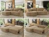 Ecksofa, L-förmiges, lose Kissen, DL-Schlaffunktion, (H 100 x T 187 x B 273 cm) - CUBO L - Plüsch Beige - linke Seite Bild 2