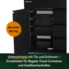 BURNHARD® Grill Beistellwagen Black Edition mit Edelstahl-Arbeitsfläche inkl. Regalböden, Grilltisch, 4 Soft-Close Schubladen, Vollgummi-Rollen – kompatibel mit EARL & FRED Gasgrills - Black Edition inkl. Regalboden - #946467 Bild 4