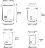 FELIXLEO Messbecher Glas Messbecher 25 50 100 200ml Abgestuft Labor Küche, (4-St) Bild 2