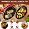 bremermann Grillplatte 2er Set, oval, antihaftbeschichtet, Metall schwarz, 39,5 x 20,5 x 3,5 cm Bild 2