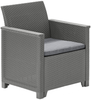 Keter Polyrattan Balkon und Garten Lounge-Set "Emma", graphit,2-Sitzer-Sofa, 2 Sessel und Tisch Bild 4