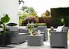 Keter Polyrattan Balkon und Garten Lounge-Set "Emma", graphit,2-Sitzer-Sofa, 2 Sessel und Tisch Bild 2