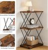 BlingBin Bücherregal Regal mit 3 Ebenen 50 cm Breit Beistelltisch Offenes Standregal, 1er Set 1-tlg, Industrielles Nachttisch Couchtisch für Wohnzimmer Schlafzimmer Büro Bild 3