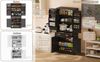 Vorratsschrank 80 x 40 x 182 cm aus MDF, schwarz, mit 4 Türen & 1 Schublade Bild 3