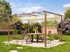PRIMEYARD Pergola 3x4 m Terrassenüberdachung mit Schiebedach Stahlrahmen in Holzoptik Bild 2