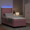vidaXL Boxspringbett mit LED-Lichtleisten Rosa 80 x 200 cm Samt 3343843 Bild 5