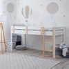 Hochbett Kinder 90x200 cm Lattenrost Weiß Kinderbett Leiter Holz Kiefer Jugendbett Halbhochbett Bild 2