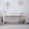 Hochbett Kinder 90x200 cm Lattenrost Weiß Kinderbett Leiter Holz Kiefer Jugendbett Halbhochbett Bild 5
