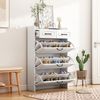 Schuhschrank 80 x 23,5 x 131 cm mit 3 drehbaren Schuhregalen und Kippsicherung Bild 3